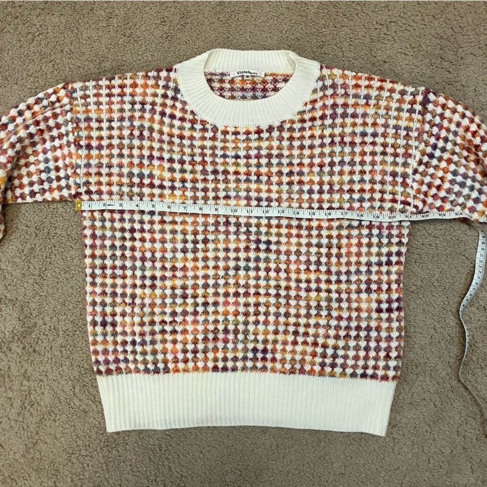 Multicolor Patterned Crew Neck Sweater - image 4